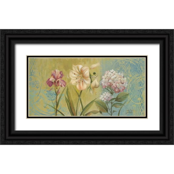 Pinto, Patricia 18x11 Black Ornate Wood Framed with Double Matting Museum Art Print Titled - The Garden I