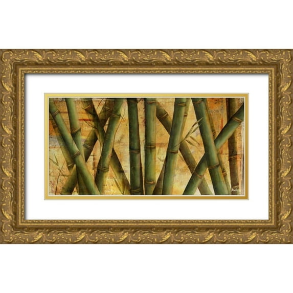 Pinto, Patricia 18x11 Gold Ornate Wood Framed with Double Matting Museum Art Print Titled - Bamboo Forest I