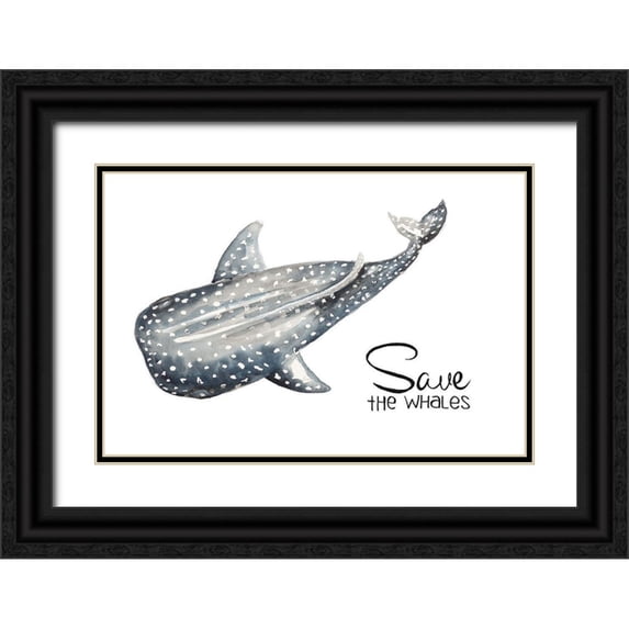 Pinto, Patricia 18x13 Black Ornate Wood Framed with Double Matting Museum Art Print Titled - Save The Whales