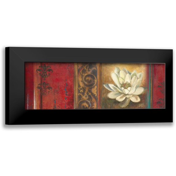 Pinto, Patricia 18x9 Black Modern Framed Museum Art Print Titled - Red Eclecticism with Water Lily