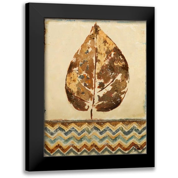Pinto, Patricia 19x24 Black Modern Framed Museum Art Print Titled - Chevron Leaf I