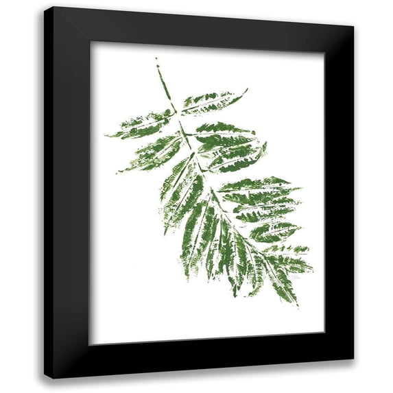 Pinto, Patricia 19x24 Black Modern Framed Museum Art Print Titled - Tropical Leaf Stamp Branch