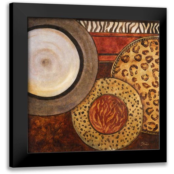 Pinto, Patricia 20x20 Black Modern Framed Museum Art Print Titled - African Circles II