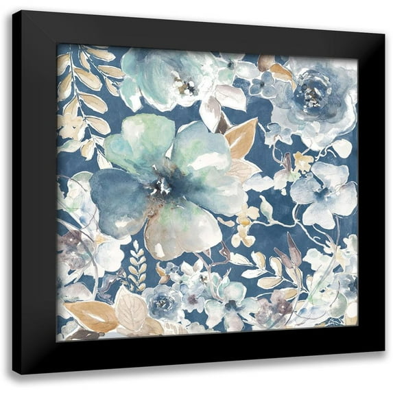 Pinto, Patricia 20x20 Black Modern Framed Museum Art Print Titled - Indigo Beauty I
