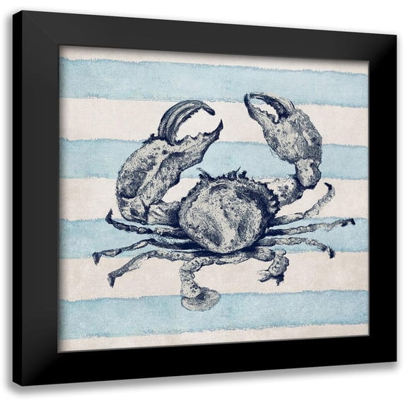 Pinto, Patricia 20x20 Black Modern Framed Museum Art Print Titled - Surf Side Striped I