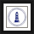 thumbnail image 1 of Pinto, Patricia 20x20 Black Ornate Wood Framed with Double Matting Museum Art Print Titled - Blue Nautical Circle II, 1 of 4