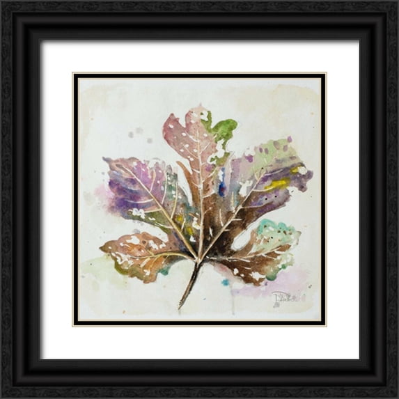 Pinto, Patricia 20x20 Black Ornate Wood Framed with Double Matting Museum Art Print Titled - Global Leaves IV