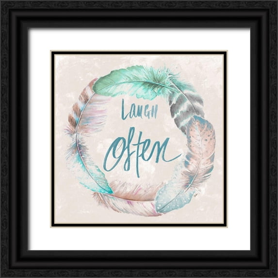Pinto, Patricia 20x20 Black Ornate Wood Framed with Double Matting Museum Art Print Titled - Laugh Often