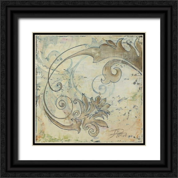 Pinto, Patricia 20x20 Black Ornate Wood Framed with Double Matting Museum Art Print Titled - Moroccan Square III
