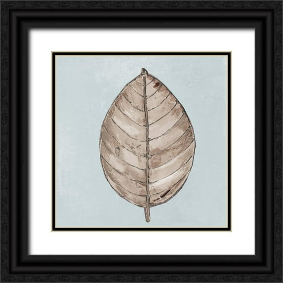 Pinto, Patricia 20x20 Black Ornate Wood Framed with Double Matting Museum Art Print Titled - Neutral New Leaf III