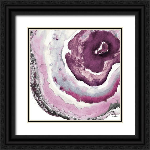 Pinto, Patricia 20x20 Black Ornate Wood Framed with Double Matting Museum Art Print Titled - Pink Agate I