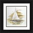 thumbnail image 1 of Pinto, Patricia 20x20 Black Ornate Wood Framed with Double Matting Museum Art Print Titled - Sailing at Sunset I, 1 of 4