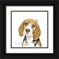 thumbnail image 1 of Pinto, Patricia 20x20 Black Ornate Wood Framed with Double Matting Museum Art Print Titled - Watercolor Beagle, 1 of 4