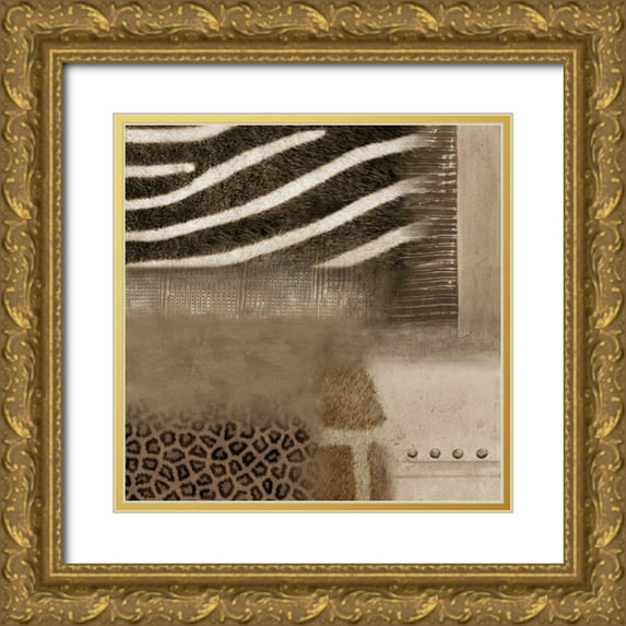 Pinto, Patricia 20x20 Gold Ornate Wood Framed with Double Matting Museum Art Print Titled - Africa Square I