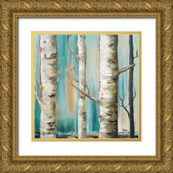 Pinto, Patricia 20x20 Gold Ornate Wood Framed with Double Matting Museum Art Print Titled - Birch Forest I