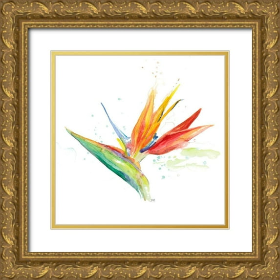 Pinto, Patricia 20x20 Gold Ornate Wood Framed with Double Matting Museum Art Print Titled - Bird of Paradise III