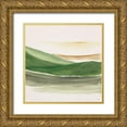 thumbnail image 1 of Pinto, Patricia 20x20 Gold Ornate Wood Framed with Double Matting Museum Art Print Titled - Green Abstract Landscape, 1 of 4