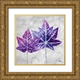thumbnail image 1 of Pinto, Patricia 20x20 Gold Ornate Wood Framed with Double Matting Museum Art Print Titled - The Purple Leaves on Silver II, 1 of 4