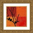 thumbnail image 1 of Pinto, Patricia 20x20 Gold Ornate Wood Framed with Double Matting Museum Art Print Titled - Three Birdies II, 1 of 4