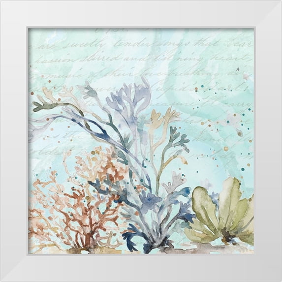 Pinto, Patricia 20x20 White Modern Wood Framed Museum Art Print Titled - Seaweed Watercolor II