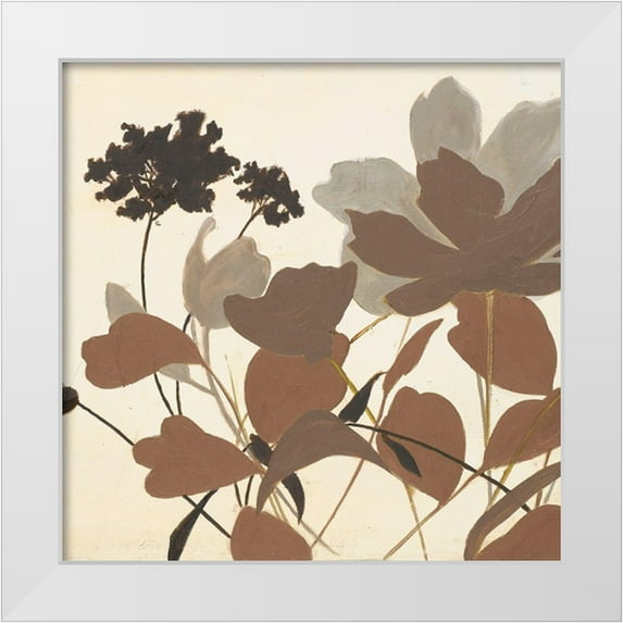Pinto, Patricia 20x20 White Modern Wood Framed Museum Art Print Titled - Spring Shadows in Taupe II