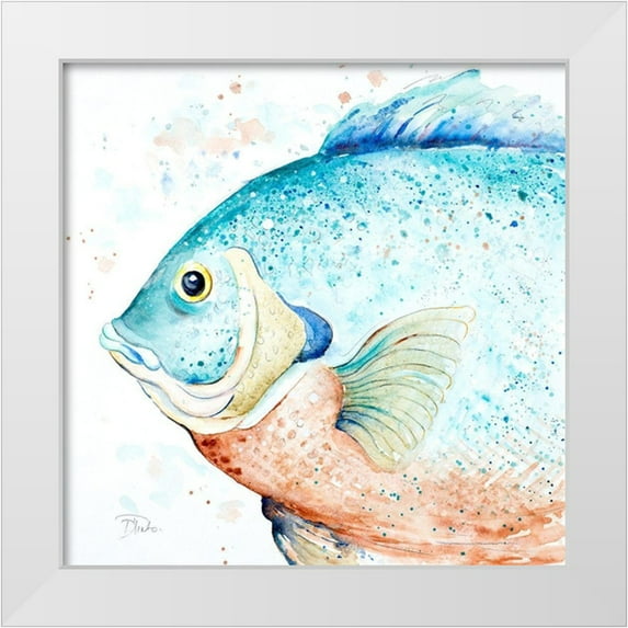 Pinto, Patricia 20x20 White Modern Wood Framed Museum Art Print Titled - Water Fish
