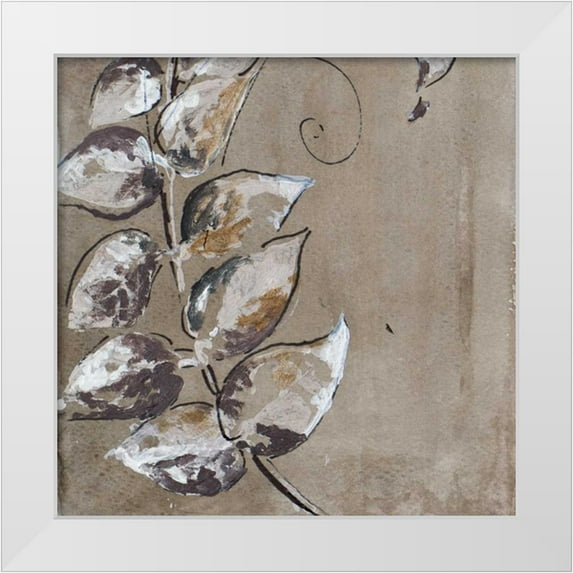 Pinto, Patricia 20x20 White Modern Wood Framed Museum Art Print Titled - Watercolor Leaves Square I