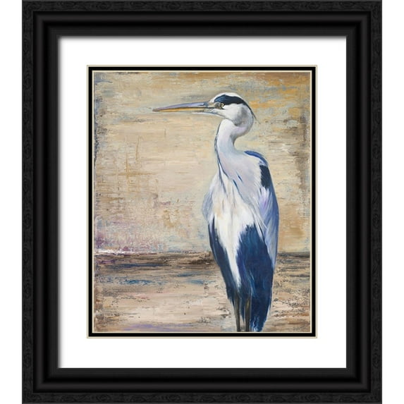 Pinto, Patricia 20x23 Black Ornate Wood Framed with Double Matting Museum Art Print Titled - Tropic Heron 11