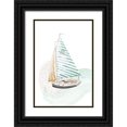 thumbnail image 1 of Pinto, Patricia 23x32 Black Ornate Wood Framed with Double Matting Museum Art Print Titled - Turquoise Sail Boat, 1 of 4