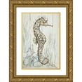 thumbnail image 1 of Pinto, Patricia 23x32 Gold Ornate Wood Framed with Double Matting Museum Art Print Titled - Antique Sea Horse I, 1 of 4