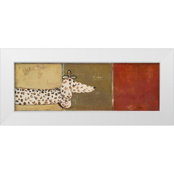 Pinto, Patricia 24x11 White Modern Wood Framed Museum Art Print Titled - Fashion Puppy II
