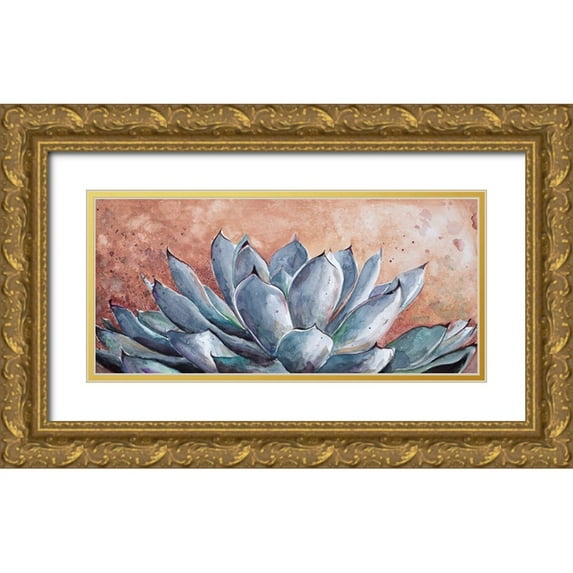 Pinto, Patricia 24x13 Gold Ornate Wood Framed with Double Matting Museum Art Print Titled - Blue Agave