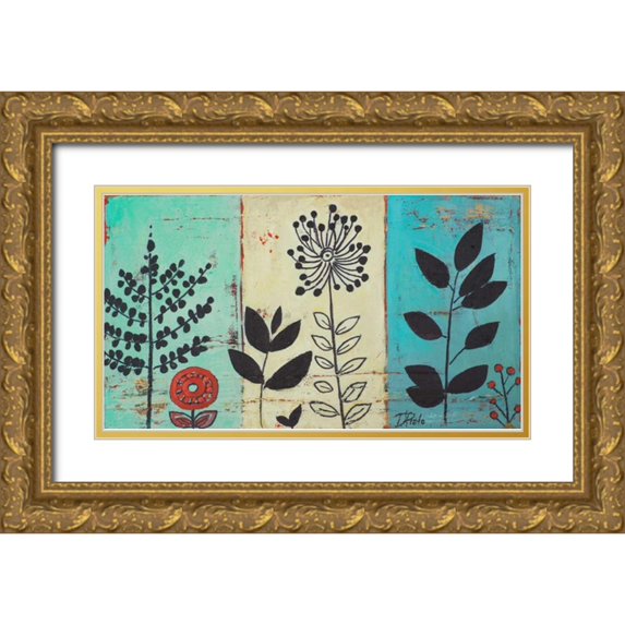 Pinto, Patricia 24x15 Gold Ornate Wood Framed with Double Matting Museum Art Print Titled - Le Jardin I