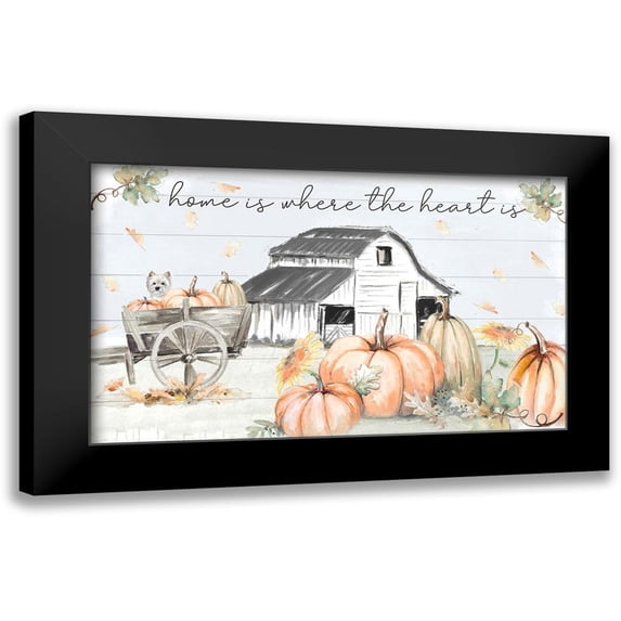 Pinto, Patricia 24x16 Black Modern Framed Museum Art Print Titled - Pumpkin Barn