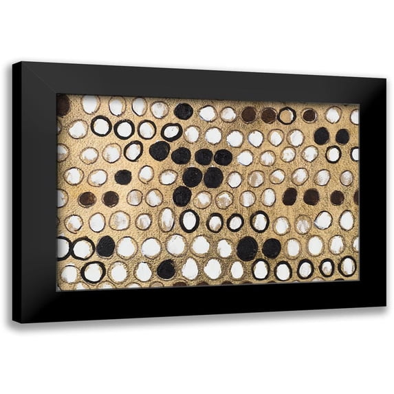 Pinto, Patricia 24x17 Black Modern Framed Museum Art Print Titled - African Circles with Gold
