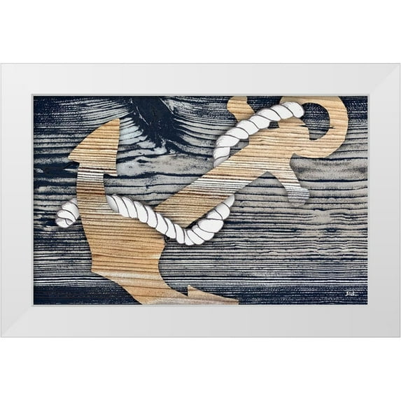 Pinto, Patricia 24x17 White Modern Wood Framed Museum Art Print Titled - The Gold Sea Anchor