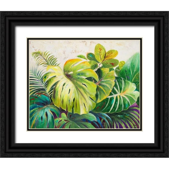 Pinto, Patricia 24x20 Black Ornate Wood Framed with Double Matting Museum Art Print Titled - Mystic Garden I