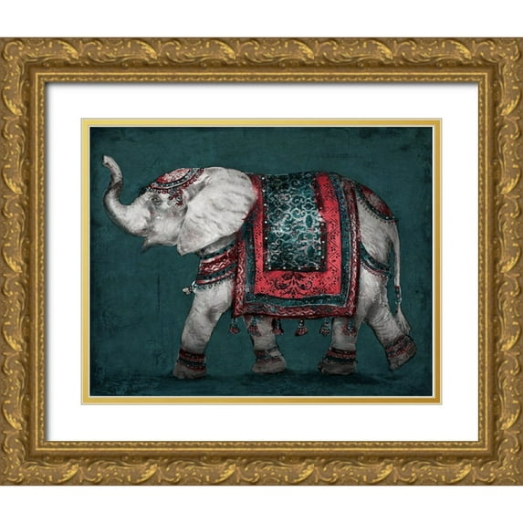 Pinto, Patricia 24x20 Gold Ornate Wood Framed with Double Matting Museum Art Print Titled - Regal Elephant