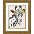 thumbnail image 1 of Pinto, Patricia 24x32 Gold Ornate Wood Framed with Double Matting Museum Art Print Titled - Flower Crown Giraffe, 1 of 4