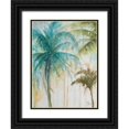 thumbnail image 1 of Pinto, Patricia 25x32 Black Ornate Wood Framed with Double Matting Museum Art Print Titled - Watercolor Palms in Blue I, 1 of 4