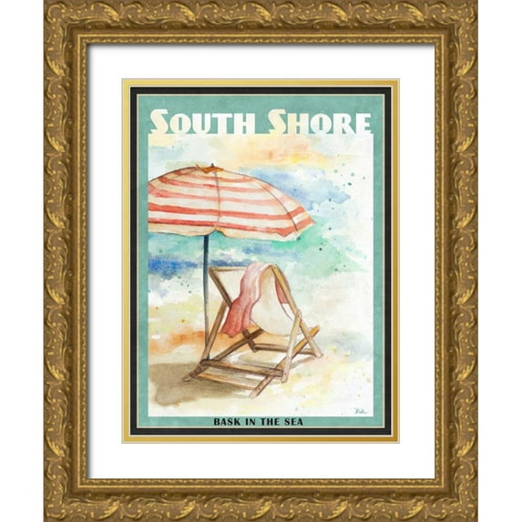 Pinto, Patricia 25x32 Gold Ornate Wood Framed with Double Matting Museum Art Print Titled - Shore Poster I