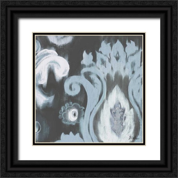 Pinto, Patricia 26x26 Black Ornate Wood Framed with Double Matting Museum Art Print Titled - Gray Transitions with Border II