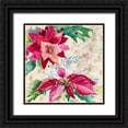 thumbnail image 1 of Pinto, Patricia 26x26 Black Ornate Wood Framed with Double Matting Museum Art Print Titled - Holiday Poinsettia I, 1 of 4