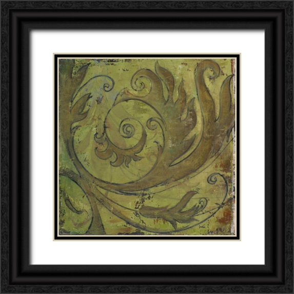 Pinto, Patricia 26x26 Black Ornate Wood Framed with Double Matting Museum Art Print Titled - Moroccan Square I