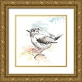 thumbnail image 1 of Pinto, Patricia 26x26 Gold Ornate Wood Framed with Double Matting Museum Art Print Titled - Bird Sketch II, 1 of 4