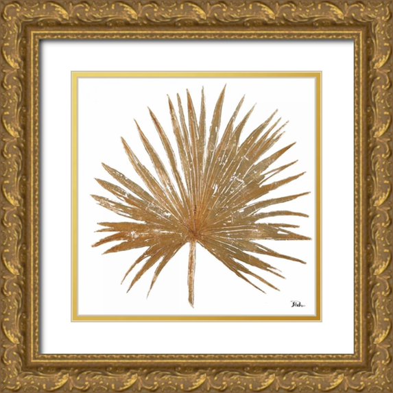 Pinto, Patricia 26x26 Gold Ornate Wood Framed with Double Matting Museum Art Print Titled - Golden Leaf Palm I