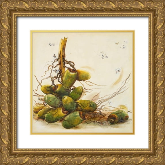 Pinto, Patricia 26x26 Gold Ornate Wood Framed with Double Matting Museum Art Print Titled - Racimo de Cocos I