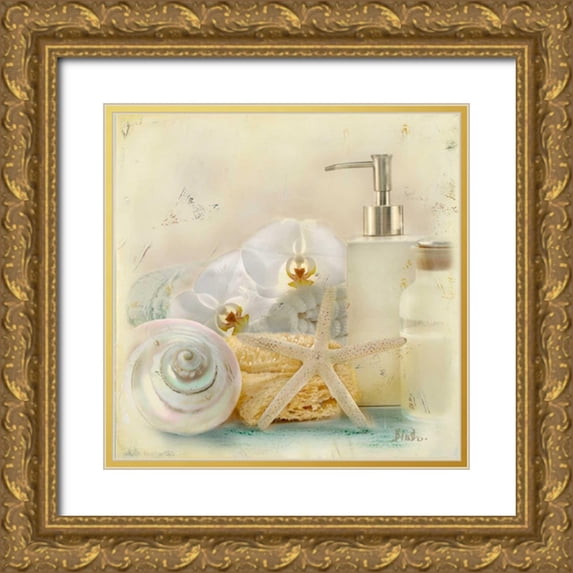 Pinto, Patricia 26x26 Gold Ornate Wood Framed with Double Matting Museum Art Print Titled - Silver Bath II