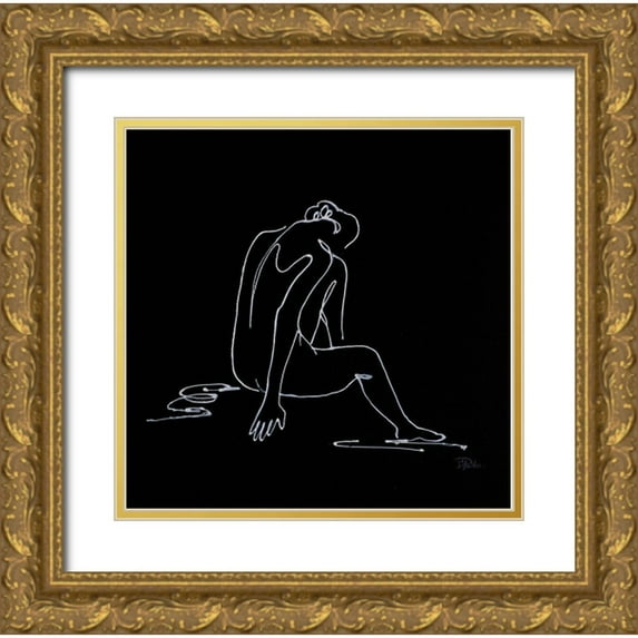 Pinto, Patricia 26x26 Gold Ornate Wood Framed with Double Matting Museum Art Print Titled - Spa Day Figurative I