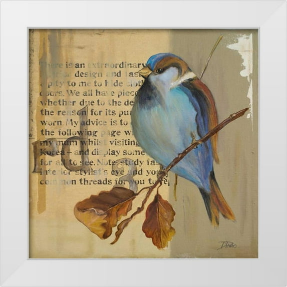 Pinto, Patricia 26x26 White Modern Wood Framed Museum Art Print Titled - Blue Love Birds I